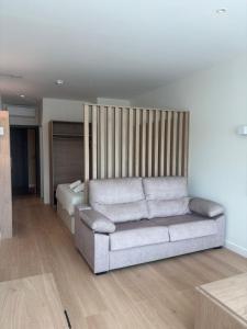 a living room with a couch and a bed at Aravaca Palm in Madrid
