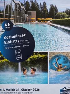 a collage of pictures of a swimming pool at Ferienwohnung Paula in Leutasch