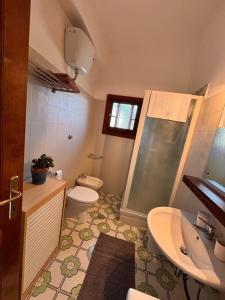 a bathroom with a sink and a toilet and a shower at A casa nostra in Formello +31 photos
