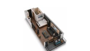 a rendering of a floor plan at Themenpartment Penthouse in Gelsenkirchen