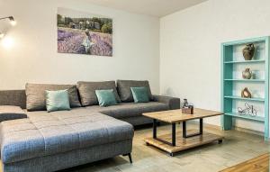 a living room with a couch and a table at Stunning Home In Krsan in Kršan