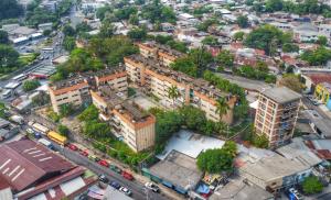 an overhead view of a city with buildings at Isabela´s Quality Accommodation in San Salvador