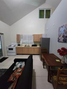 a kitchen with a couch and a table in it at Crown Point Condos by Nasin in Crown Point