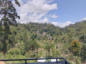 a view of a village on a hill with trees at Lush Home in Bandarawela