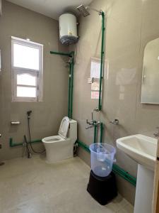 a bathroom with a toilet and a sink at Julley Jispa in Jispa