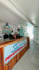 a restaurant with a sign that reads hostel summer private room at Hostel Samara in Sámara +53 photos
