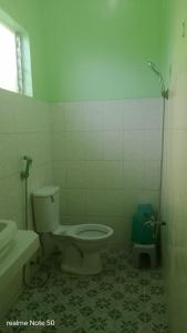 a bathroom with a toilet and a sink at Magdiwang Nature's View Lodge in Magdiwang