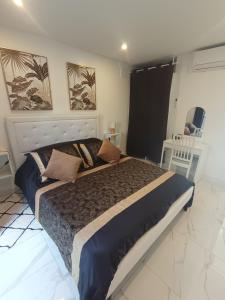 a bedroom with a large bed in a room at LA LIBELLULE de PROVENCE in Morières-lès-Avignon