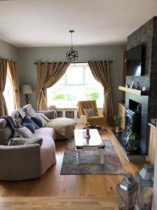 a living room with a couch and a table at Wellfield house in Wexford