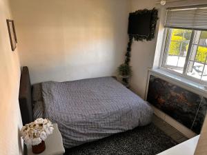 a small bedroom with a bed and a window at 5 Bedroom house Doncaster in Balby