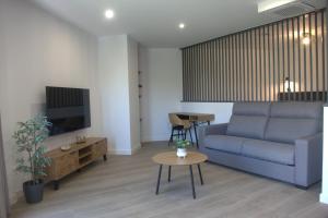 a living room with a couch and a table at IG Apartamentos in Palas de Rei