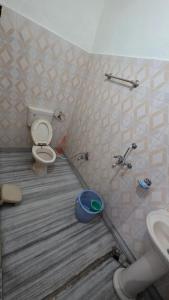 a bathroom with a toilet and a sink at Hotel SPT Palace Phata in Phata