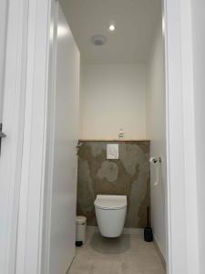 a white bathroom with a toilet in a room at La Bergerie 3 in Neufchâteau +14 photos