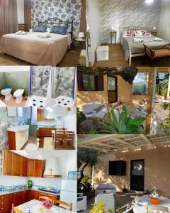 a collage of photos of a hotel room at Chalet del girasole in Castellabate