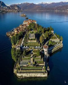 an island in the middle of a body of water at VILLA CHIARA Lago Maggiore in Gravellona Toce