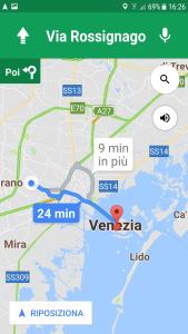 a map of vla royssaya with a red marker at venice la pergola n 3 in Spinea