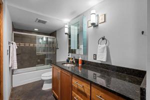 a bathroom with a sink and a toilet at 1777 Larimer 2211 in Denver +15 photos