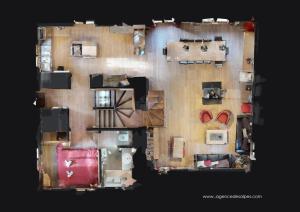 a rendering of a floor plan of a house at Chalet De Manou - Chalet individuel rénové pour 12 personnes avec sauna dans les 3 Vallées MAE-3694 in Saint-Martin-de-Belleville
