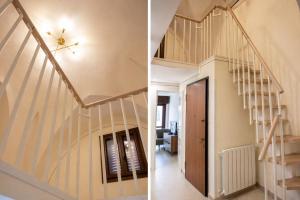 a staircase in a house with wooden railings at Casa Maria in Oria
