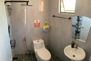 a small bathroom with a toilet and a sink at ANDABAY Tourist Inn in Anda