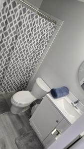 ein Badezimmer mit Toilette und Waschbecken in der Unterkunft Koko Suites in Regina + 4 Fotos