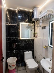 a bathroom with a toilet and a sink at Cloud Cobe in New Delhi