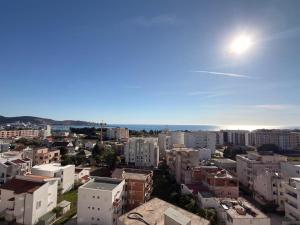 an aerial view of a city with buildings at Marea Apartment in Bar