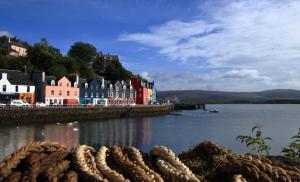 a town on the shore of a body of water at Seaview Cottage, Drimnin in Drimnin