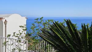 a white fence with the ocean in the background at Al Poggio Antico in Amalfi