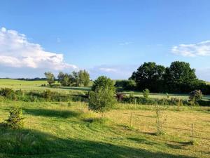 a field of grass with trees in the distance at Sonnenhügel in Neu Karin