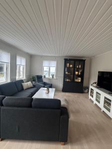 a living room with a couch and a table at Central Home in Mandal in Mandal +7 photos