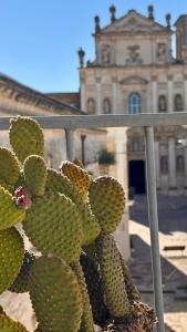 a cactus on a railing in front of a building at Messapia Homes in Mesagne