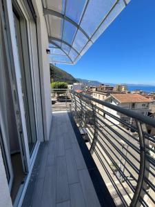 a balcony with a view of the ocean at B&B Bagnara Vista Mare in Bagnara Calabra