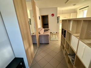 a view of a living room with a couch at Soca treasure with free parking in Bovec