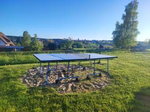 a ping pong table in the middle of a field at Ferienwohnung Schmuckkästchen in Calw