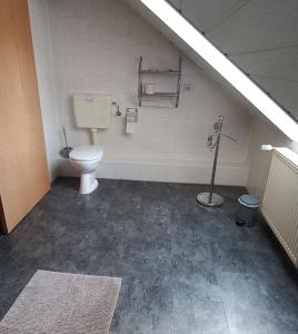 a bathroom with a toilet and a sink at Ferienwohnung Salzwedel in Salzwedel