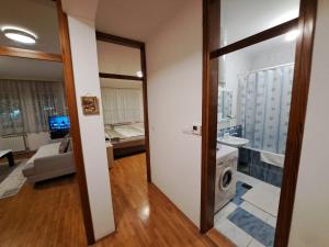 a bathroom with a sink and a toilet in a room at Apartment in Pale in Pale