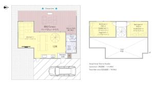 a floor plan and a plan of a house at Miraie Awaji Kusaka in Awaji