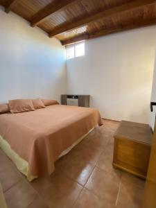 a bedroom with a bed and a wooden ceiling at Casa TiaMaria - Centro San Rafael in San Rafael