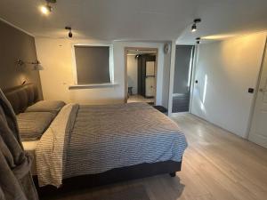 a bedroom with a bed and a couch at 208 Chalet Bosrust in Anloo