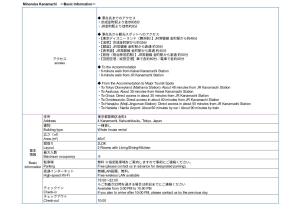 a screenshot of a document with the names of different languages at ミノルバ金町 in Tokyo