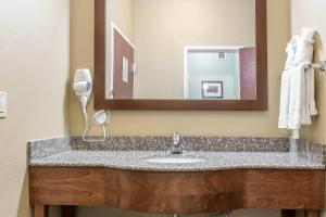 a bathroom with a sink and a mirror at Comfort Inn Lancaster County in Columbia +33 photos