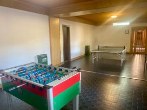 a ping pong table in a room with a ping pong ball at Pescasseroli Home in Pescasseroli