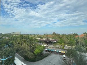an overhead view of a building with a train station at Sen Biển Hotel Luxury Sầm Sơn in Sầm Sơn
