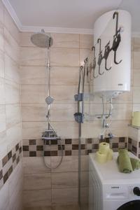 a bathroom with a shower and a sink at Apartment Baki in Jajce +24 photos