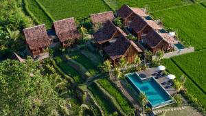 an aerial view of a villa with a swimming pool at Berlima Boutique Resort in Ubud