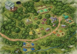 a map of a park with houses and roads at Green Nomad in Hogsback