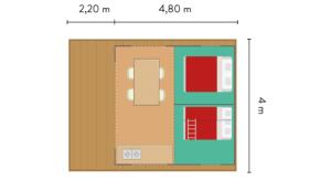 a plan of a building with a parking lot at Camping de Mer - Onlycamp in Cucq