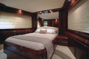 a bedroom with a bed in a boat at Motor Yacht Dandy in Barcelona