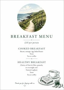 a invitation to a breakfast meeting with a cup of coffee at Coast to Coast Accom - Shap in Shap